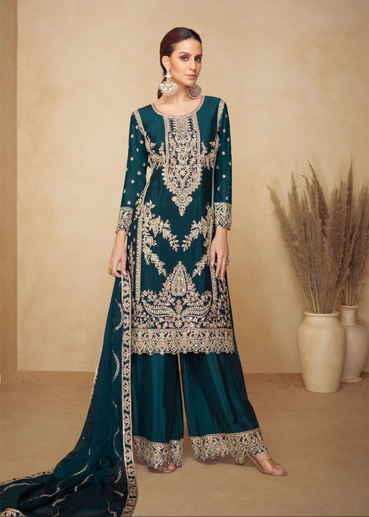 Designer Real Chinon Palazzo Suit