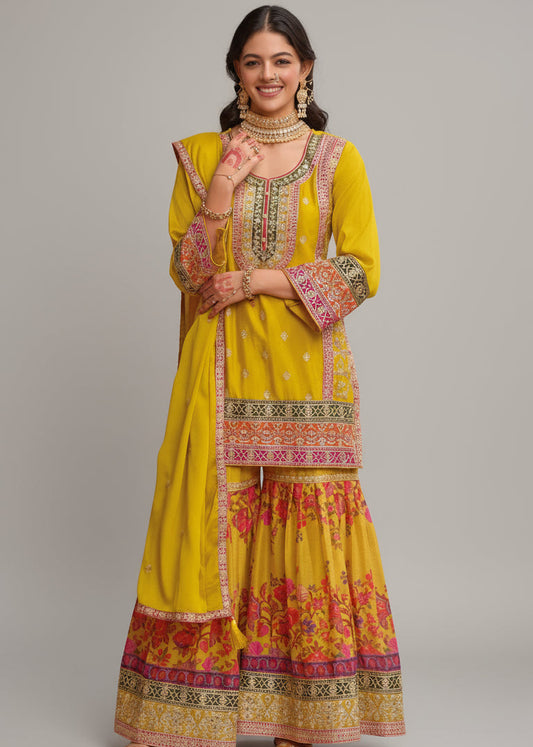 Premium Heavy Chinon Suit with Dupatta & Palazoo