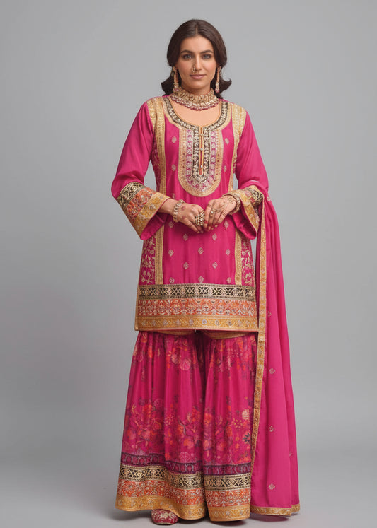 Premium Heavy Chinon Suit with Dupatta & Palazoo