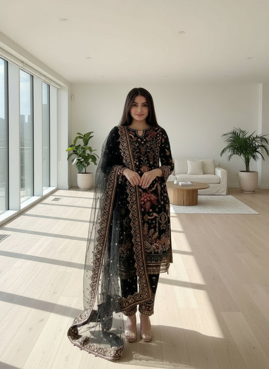 Premium Designer Faux Georgette Suit Set